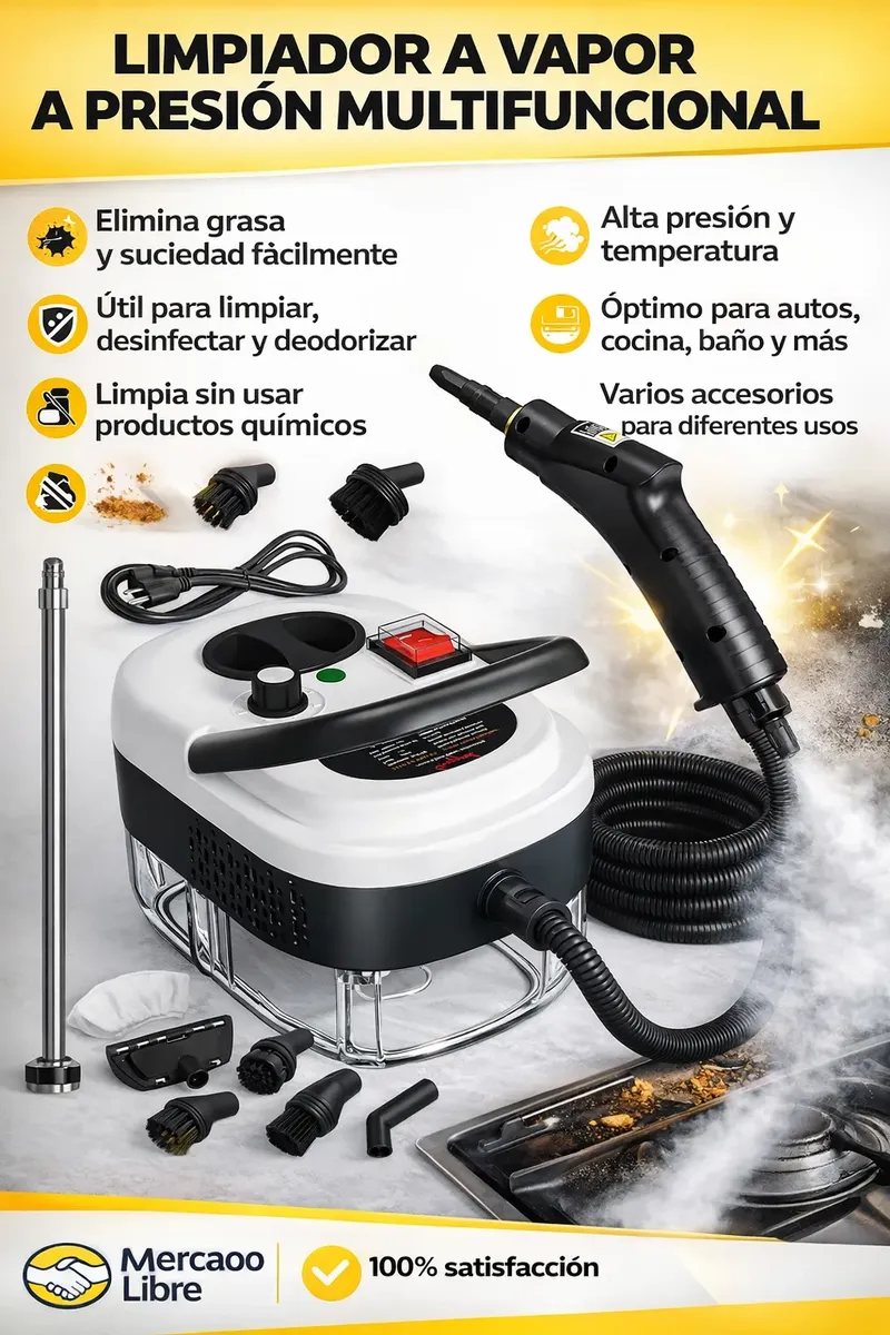 Limpiador Vapor Eléctrico Multiusos